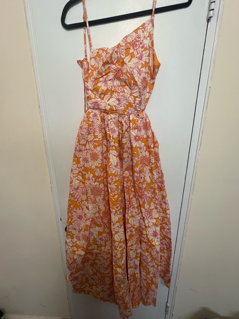 J. Crew Orange and Pink Floral Maxi Dress